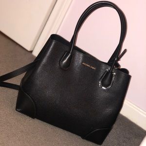 Michael Kors Mercer Medium Leather Satchel Black